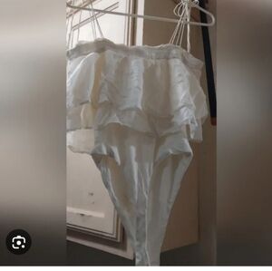 Intimately By Free People Cream Tassel Strapless Layered Bodysuit Coachella Med